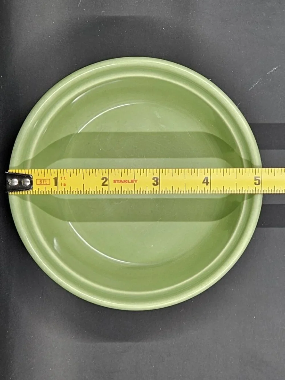 Green Ceramic Cat Bowl embossed fish motif